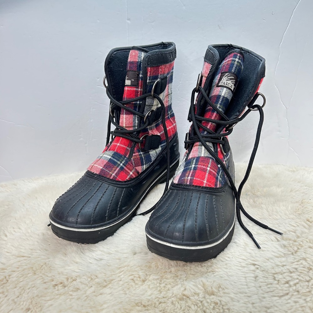 Itasca Women's Plaid Duck Boots Lace Up Red‎ Black Size 7 Winter Snow Boots